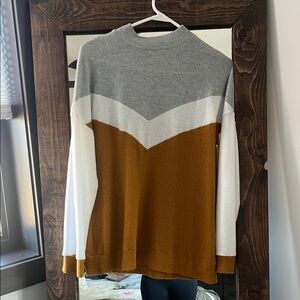 Mustard/Gray/white sweater